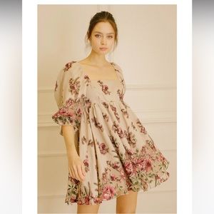 Storia | Dresses | Super Cute Babydoll Floral Dress With Puff Sleeves ...